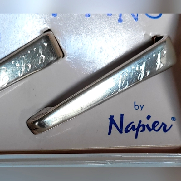 VTG-Sterling Diaper Pins For Monogramming By Napier In The Original Box-… - Picture 6 of 16